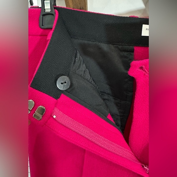 NWOT Rosetta Getty Wool Crepe Tapered Trouser Pants Fuchsia Pink 4 - Picture 11 of 15